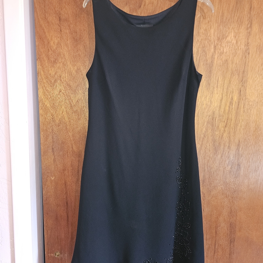 S.L. Fashions Black Mini Dress with Embellishments